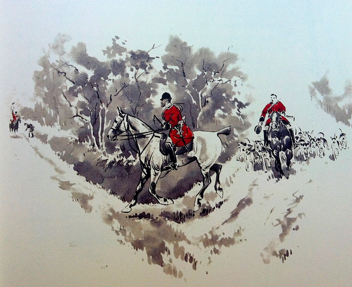 Le Vautrait du Craonnais - Illustration tirée de l'ouvrage La Vénerie française contemporaine (1914) - Le Goupy (Paris)